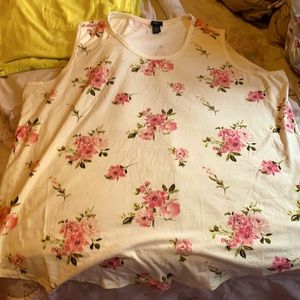 Summer tank pink floral 4x